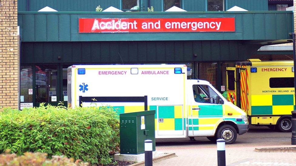 An ambulance outside Antrim Area Hospital