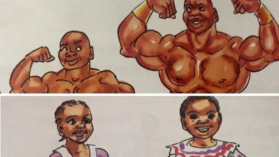 Textbook showing gender stereotypes in Tanzania