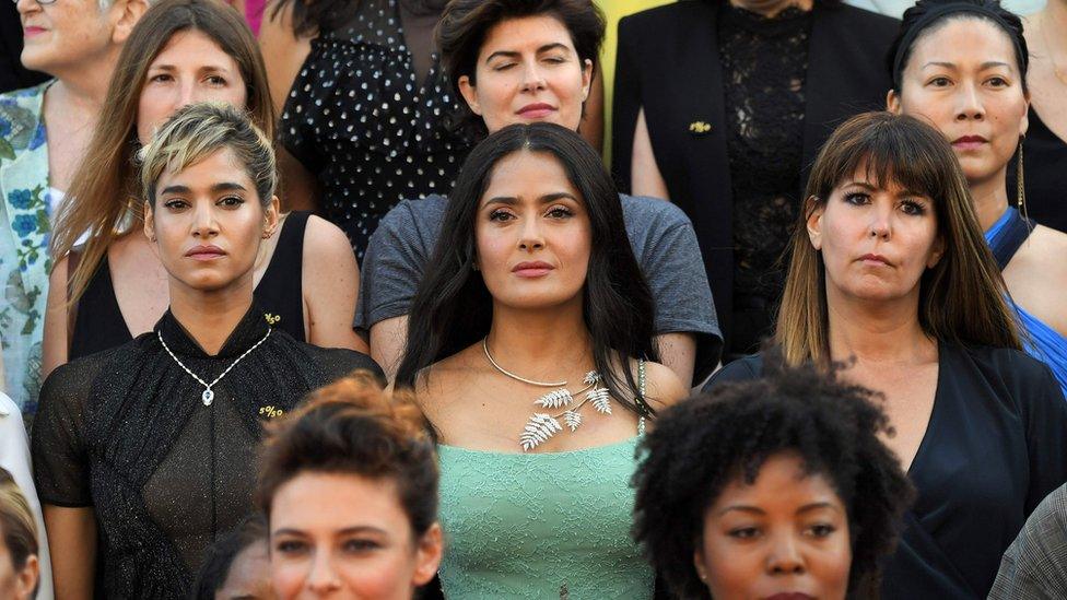 Salma Hayek (centre) at the Cannes Film Festival