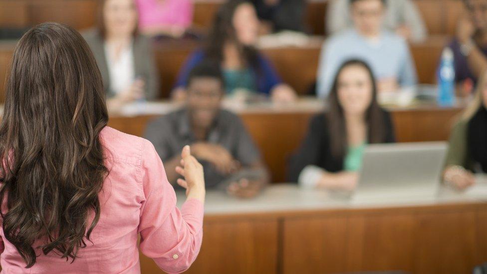 Students in a lecture theatre