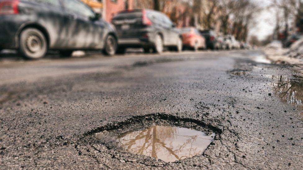 A pothole