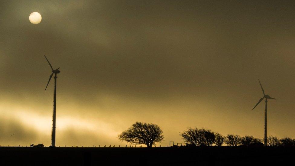 Guto Jones captured these turbines in the mist at Newcastle Emlyn, Carmarthenshire