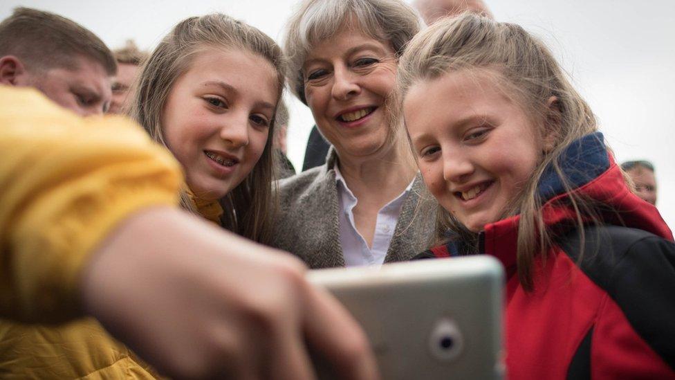 Theresa May at the Balmoral Show in Lisburn