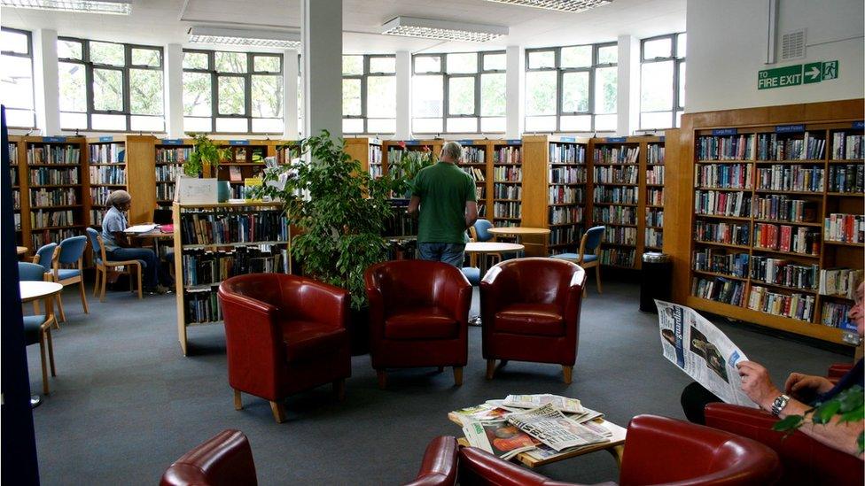 Inside of a library