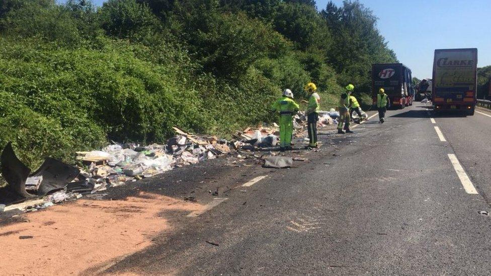 Debris in road