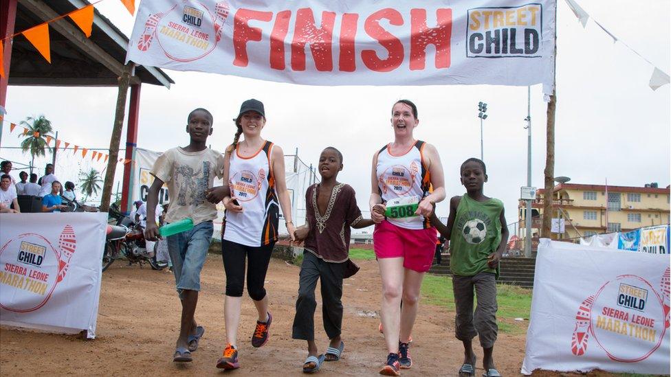 The marathon in Makeni