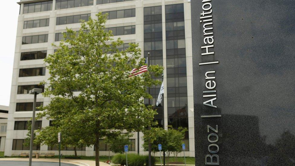 The Booz Allen Hamilton Holding Corp office building is seen in McLean, Virginia