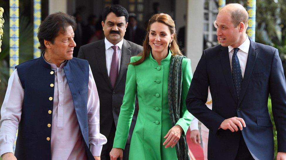 Prince William, The Duke of Cambridge and Catherine, Duchess of Cambridge visit The Prime Minister of Pakistan Imran Khan in central Islamabad Pakistan, 15 October 2019