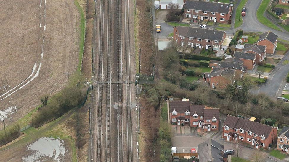 Aerial view of crossing