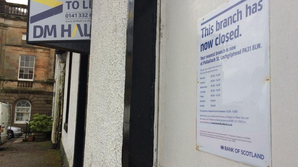 Bank of Scotland notice in Inveraray