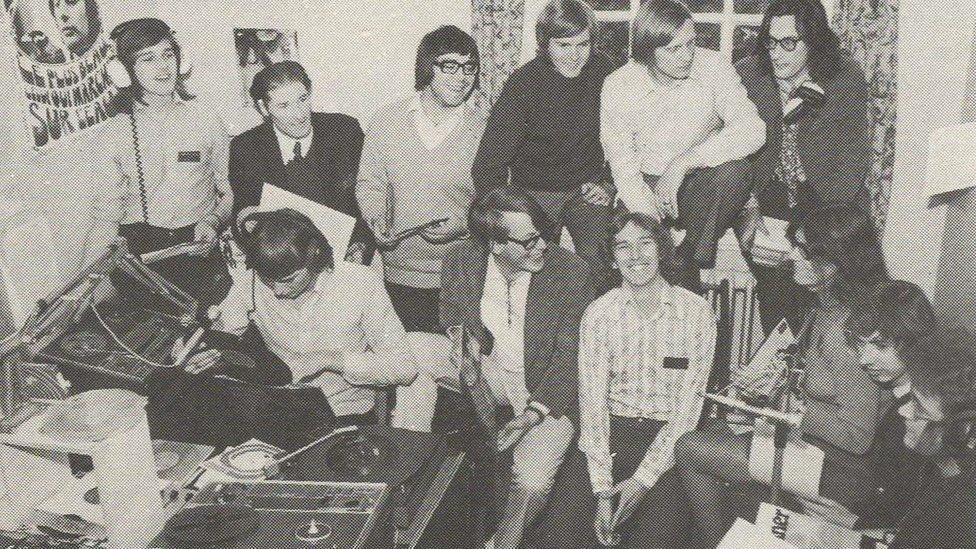 The original Radio Nene Valley team in 1971