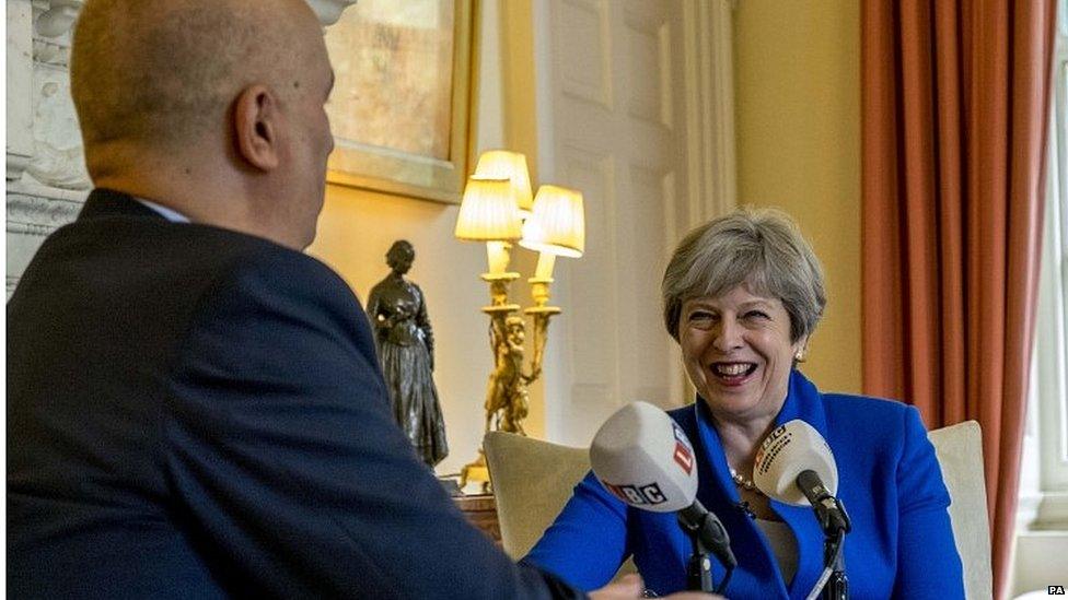 Theresa May speaking to LBC's Iain Dale