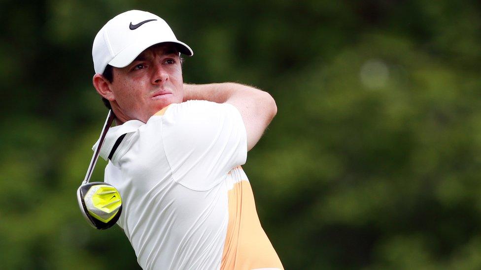 Rory Mcllroy tees off during the first round of The Memorial Tournament at Muirfield Village Golf Club.