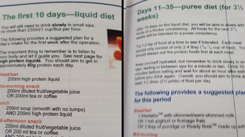 Post operative diet guidelines