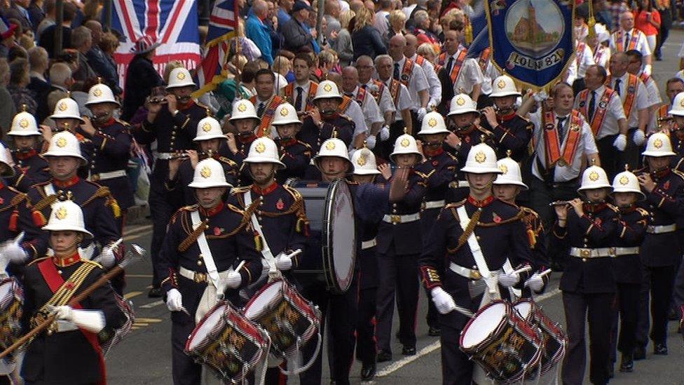 About 60 bands are walking the six-mile route through Belfast