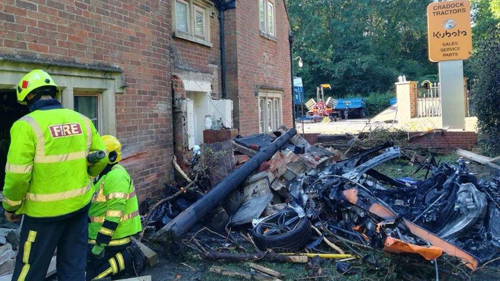 McLaren car crash site