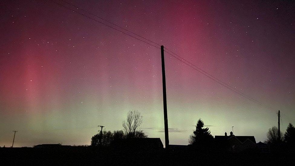 Northern Lights from Fosdyke, near Boston in Lincolnshire