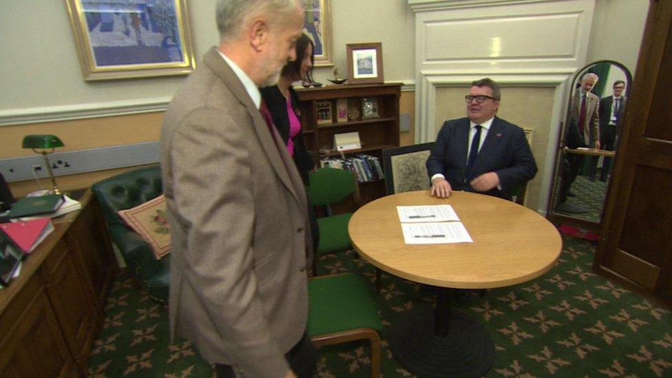 Jeremy Corbyn in his office