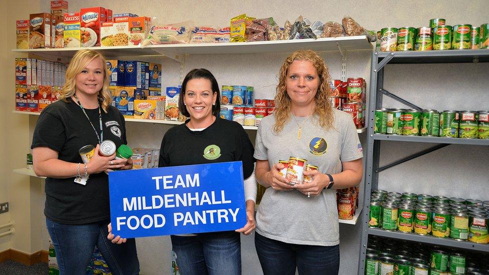 The interior of the food pantry