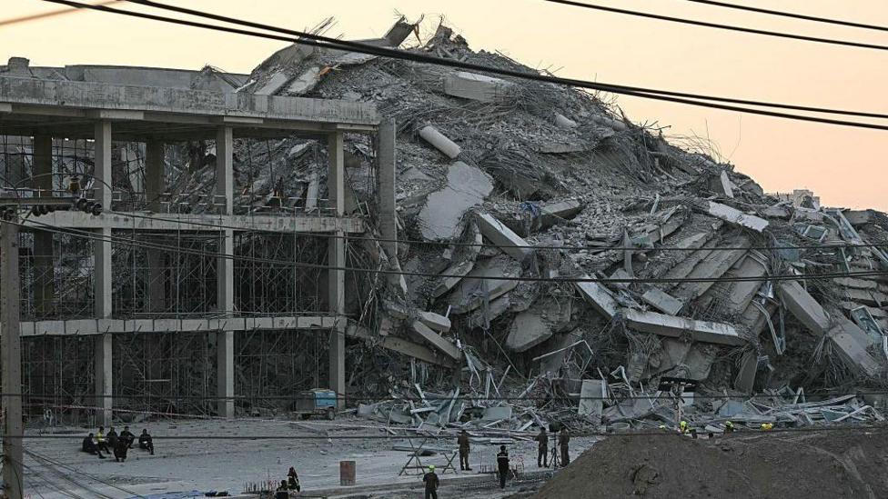 Collapsed building in Bangkok