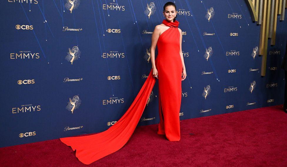 Selena Gomez at the 77th Primetime Emmy Awards held at the Peacock Theater on September 14, 2025 in Los Angeles, California