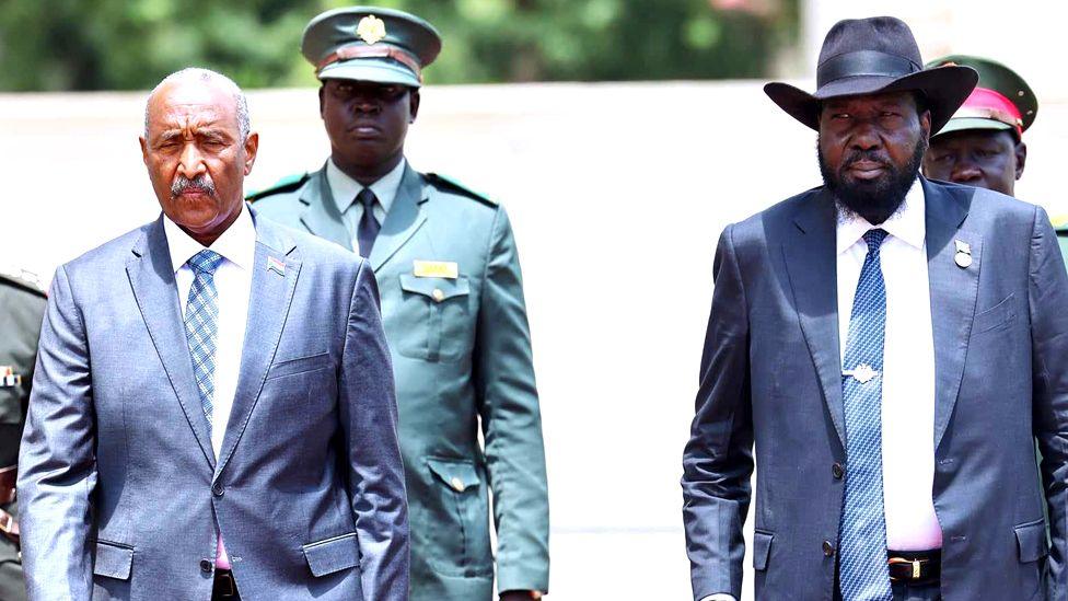 General Burhan and President Salva Kiir meeting in Juba.