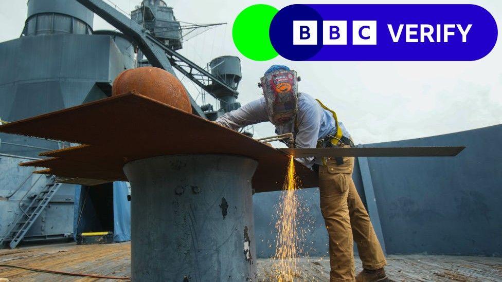 A steelworker at work in Texas