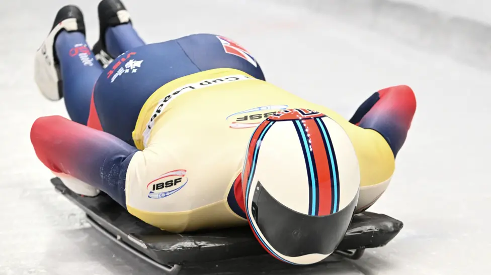 Great Britain's Matt Weston competes in the men's skeleton