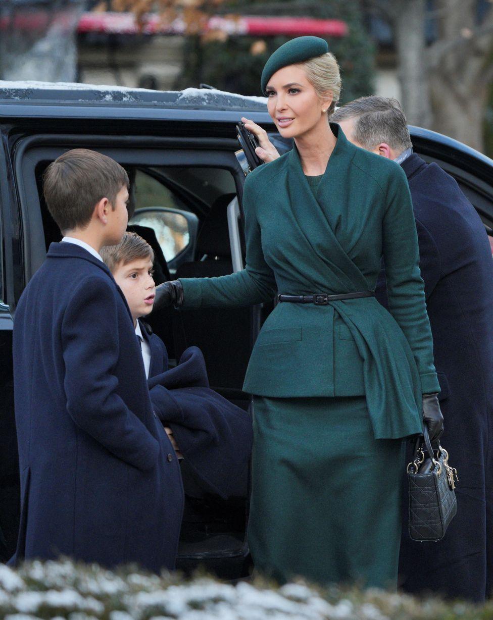 Ivanka Trump arrives for mass at St. Johns Church