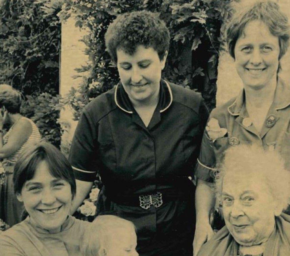 Pauline was matron of a Nursing Home in Bramcote, here celebrating a resident’s 100th Birthday in 1995