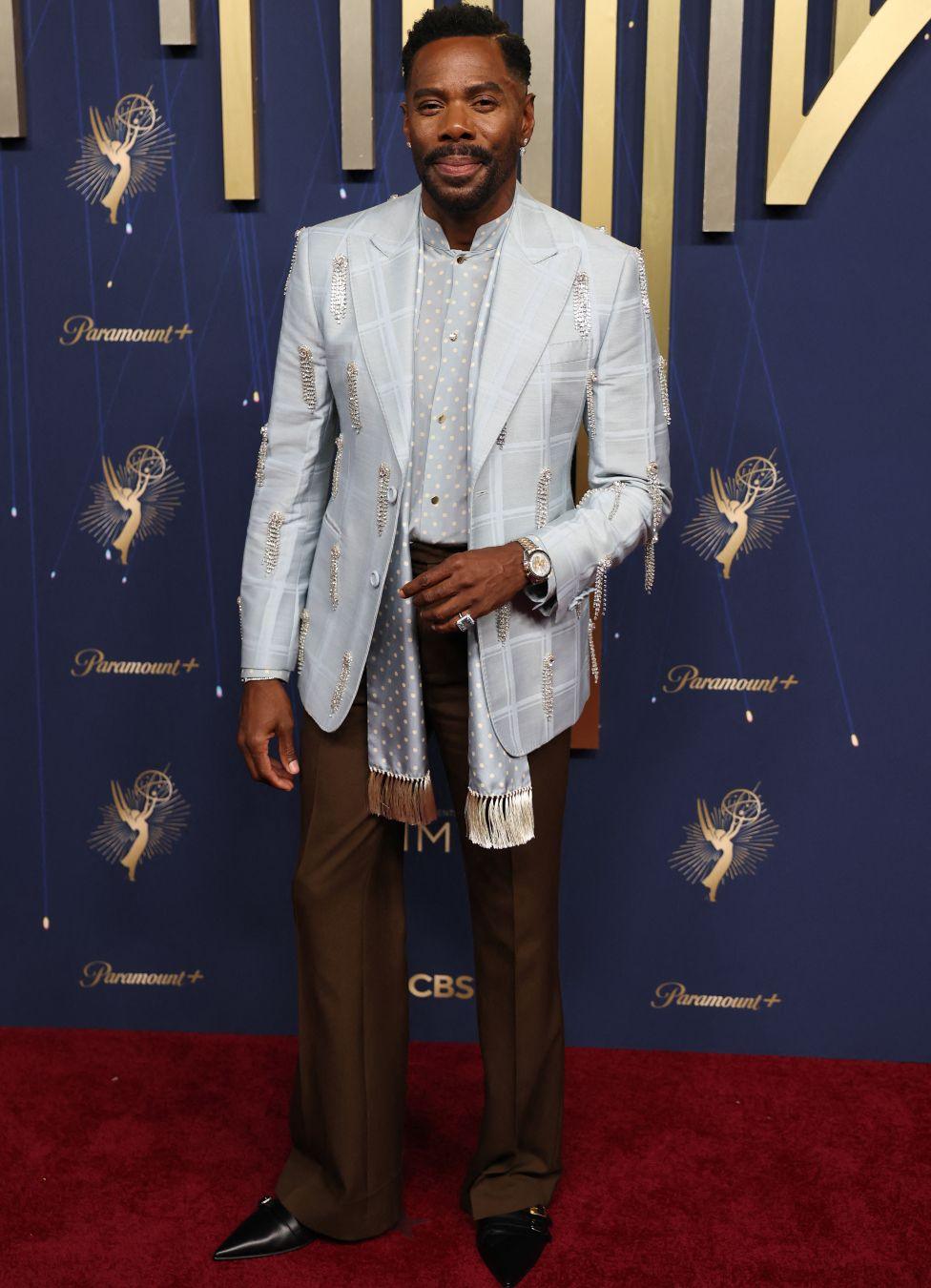 Colman Domingo arrives for the 77th Primetime Emmy Awards at the Peacock Theatre at LA Live in Los Angeles on September 14, 2025.