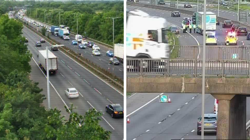 Motorway crash scene