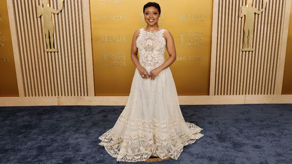 Quinta Brunson attends the 31st Annual Screen Actors Guild Awards at Shrine Auditorium and Expo Hall on February 23, 2025 in Los Angeles, California