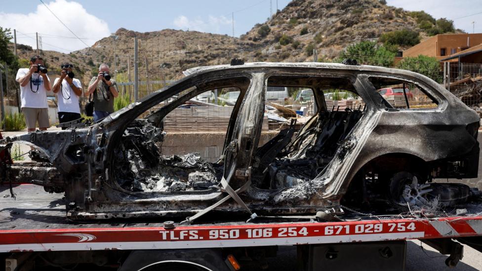Badly burned British couple rescued from ravine during Spain wildfires
