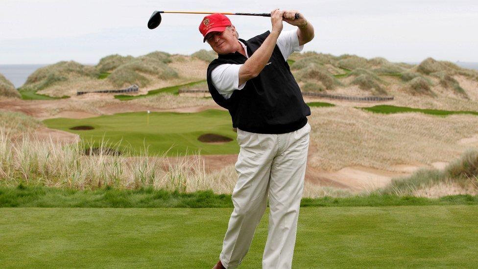 Donald Trump playing golf