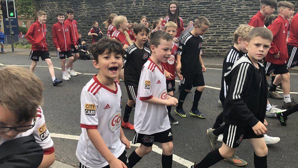 Children taking part in the Foyle Cup in previous year