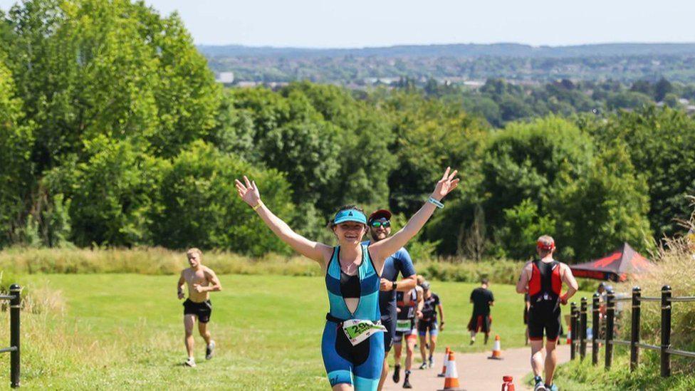 Competitors in the Ironman triathlon