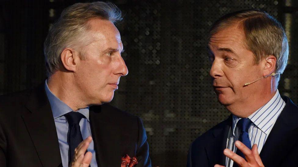 The DUP's Ian Paisley with Reform UK leader Nigel Farage