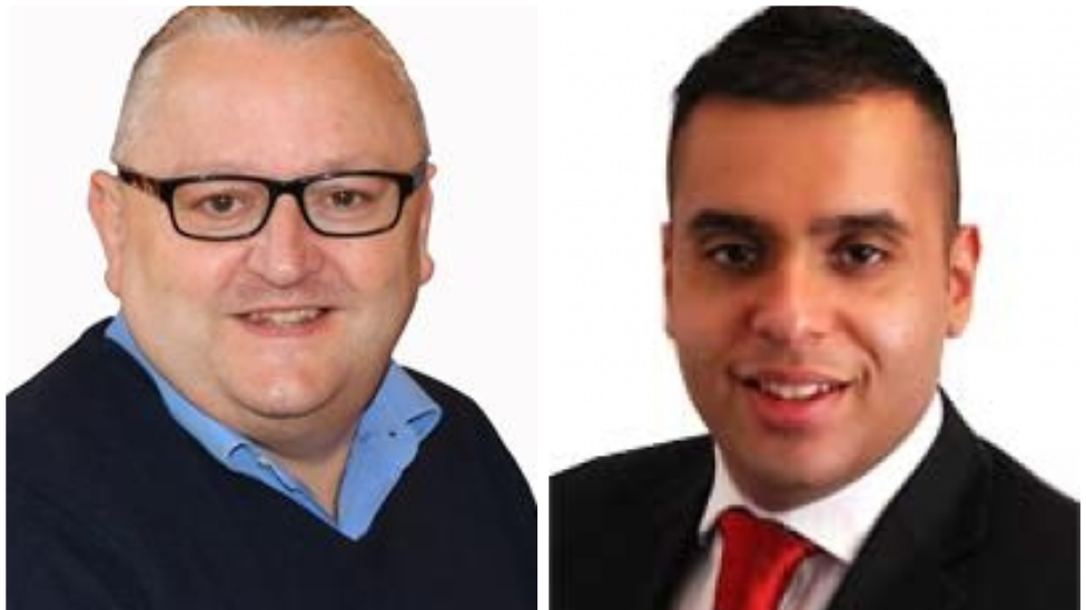 Profile images of Dewsbury East councillor Paul Moore former Halifax councillor Faisal Shoukat.