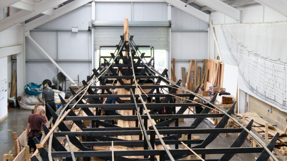 Sutton Hoo replica boat build finds 'magnificent' new home - BBC News