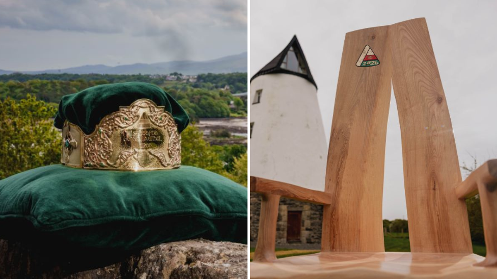 Coron a chadair Eisteddfod yr Urdd eleni