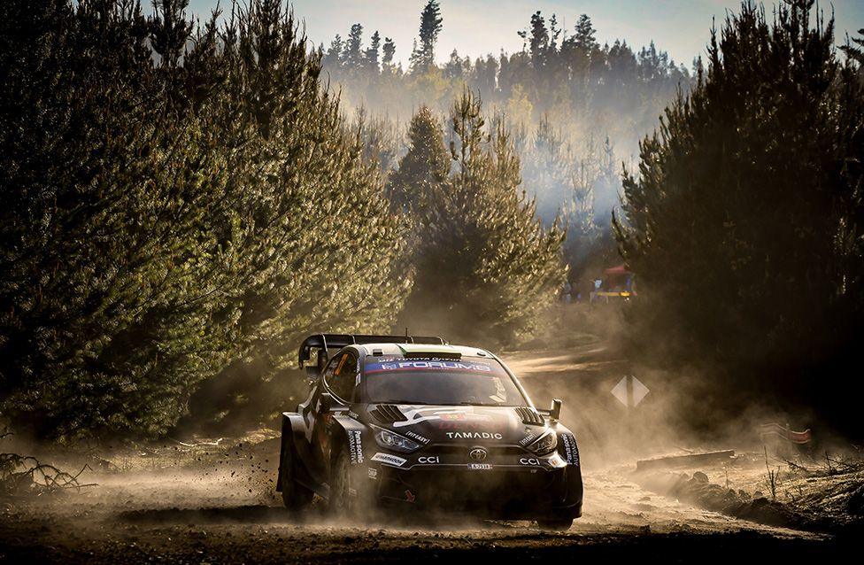 Toyota Gazoo Racing's Elfyn Evans in action on day one of the World Rally Championship race in Concepcion, Chile. Photo by McKlein Photography