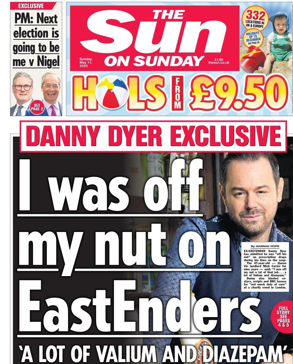 The Sun front page on Sunday 11 May 2025