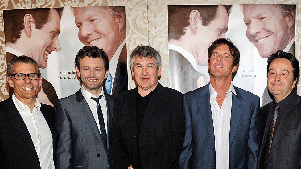HBO's Michael Lombardo, actor Michael Sheen, director Richard Loncraine, and actor Dennis Quaid at the 2010 premier of HBO's film The Special Relationship