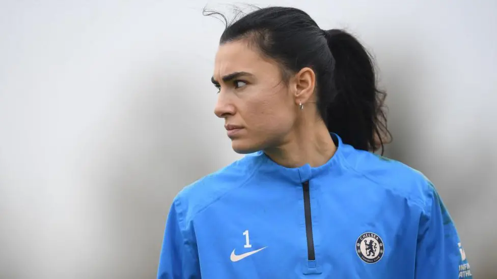 Chelsea goalkeeper Zecira Musovic is "not happy" to be on the bench for WSL games but "sees the bigger picture"