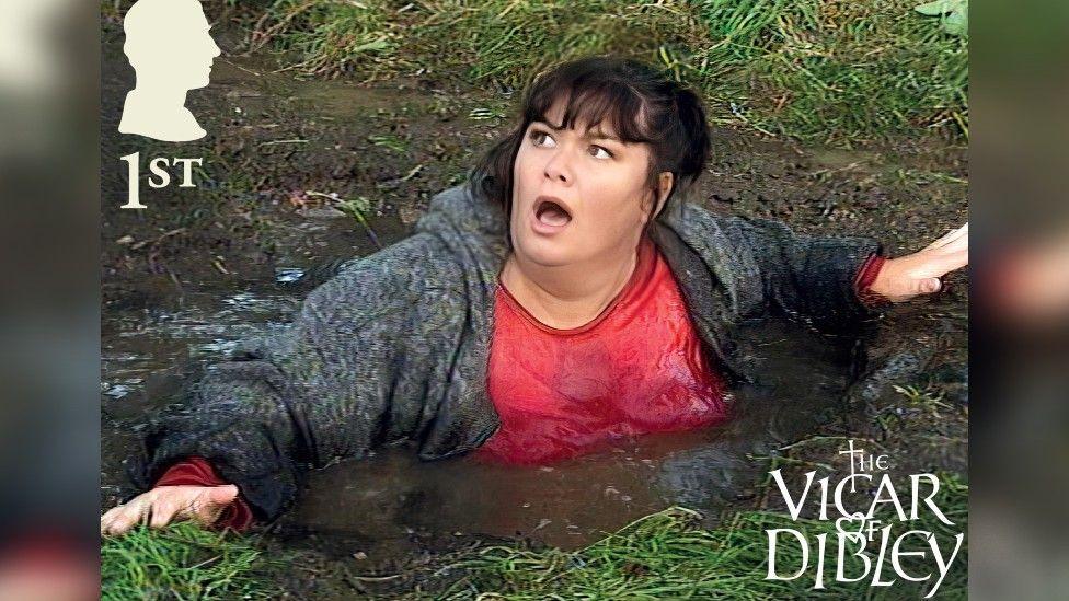 Geraldine Granger played by Dawn French in this memorable scene where she jumped into a puddle which went up to her chest.