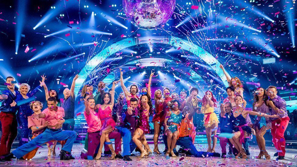 A picture of dancers and celebrities on Strictly Come Dancing