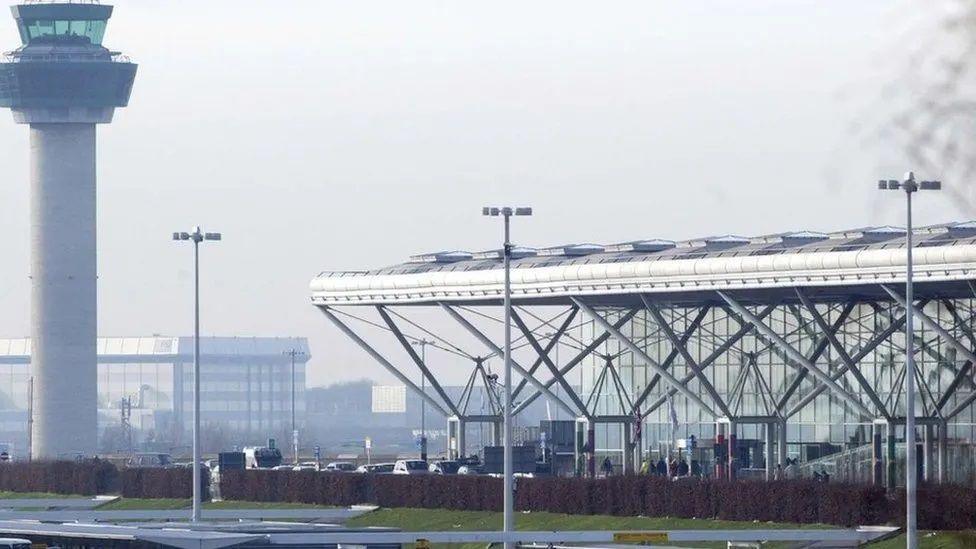 Airport control tower and terminals at Stansted