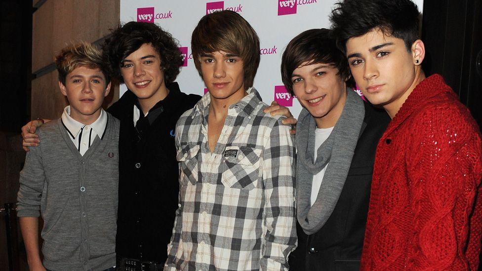 A very young-looking line-up of One Direction shortly after forming with Liam Payne centre