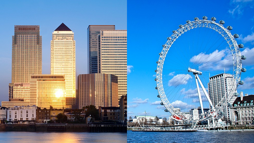 One Canada Square and the London Eye